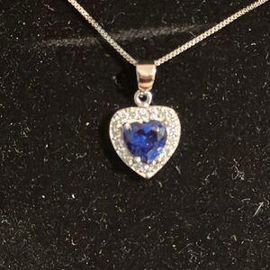 CZ and Sterling silver necklace with beautiful centerpiece stone